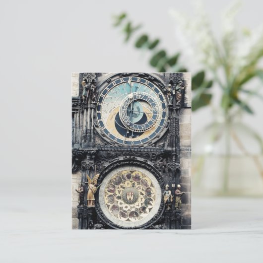 Prague Orloj Postkarte (Stehend Vorderseite)
