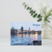 Prague River Dämmerung Blick Souvenir Foto Postkarte (Stehend Vorderseite)