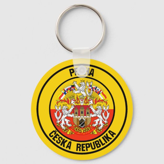 Prague Round Emblem Schlüsselanhänger (Vorderseite)