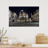 Prague St. Vitus Cathedral East Night Poster (Küche)