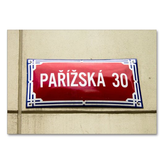 Prague Street Sign Tischnummer (Vorderseite)