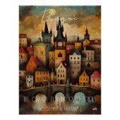 Prague: The City of a Hundred Spires - Whimsical Poster (Vorderseite)
