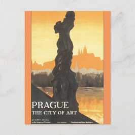 Prague the City of Art Vintage Travel Poster Postkarte