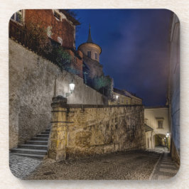 Prague Thunovska Street Night Hard Plastic Coaster Getränkeuntersetzer