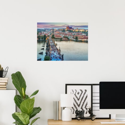 Prague Tschechische Republik Charles Bridge Travel Poster (Heimbüro)