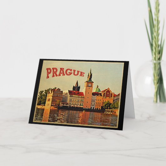 Prague Vintage Travel Karte (Vorderseite)