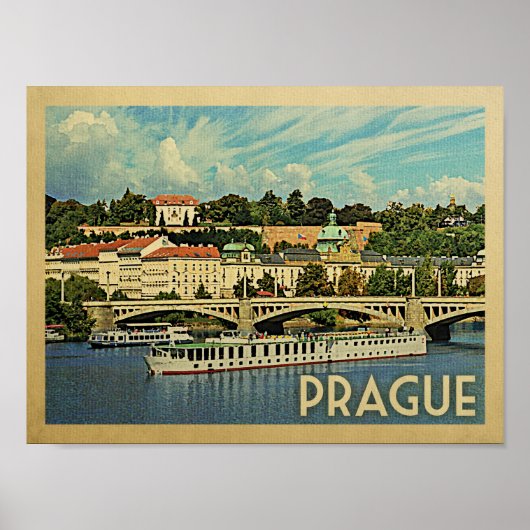 Prague Vintage Travel Poster (Vorne)