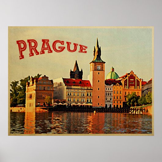 Prague Vintage Travel Poster (Vorne)