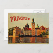 Prague Vintage Travel Postkarte (Vorne/Hinten)