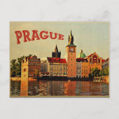Prague Vintage Travel Postkarte (Vorderseite)
