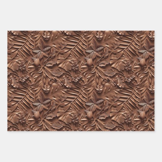 Prägungen in Brauntönen Geschenkpapier Set (Vorderseite)