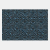 Prägungen in verschiedenen Blautönen Geschenkpapier Set (Vorderseite 2)