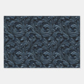 Prägungen in verschiedenen Blautönen Geschenkpapier Set (Vorderseite)