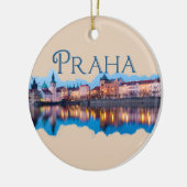 Praha: Abend Skyline Keramik Ornament (Links)