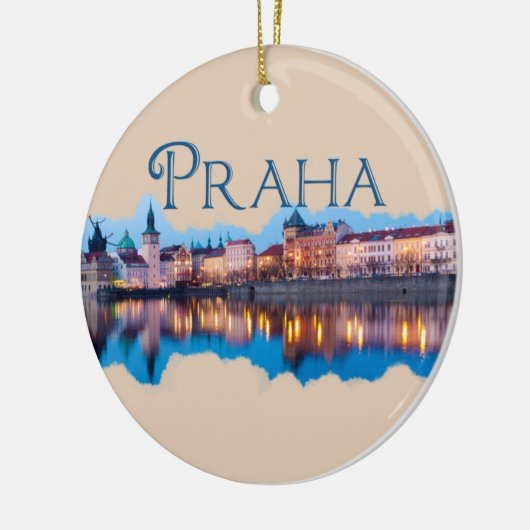 Praha: Abend Skyline Keramik Ornament (Links)