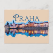 Praha: Abend Skyline Postkarte (Vorderseite)