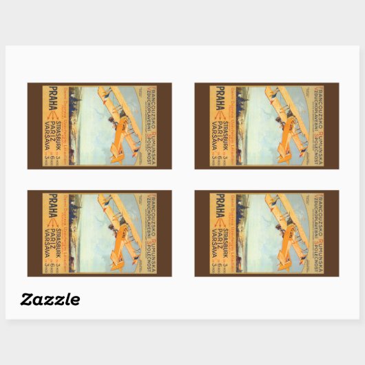 Praha ~ Franco Roumanie Rechteckiger Aufkleber (Blatt)