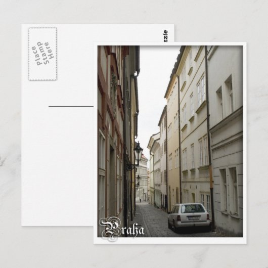 Praha - Straße Postkarte (Vorne/Hinten)
