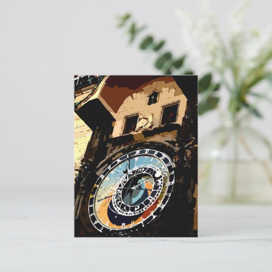 Praha-Uhr-Turm Postkarte (Stehend Vorderseite)