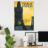 Praha Vintage Travel Poster (Heimbüro)
