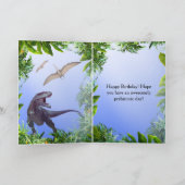 Prähistorisch Jegliche Lila T-rex Dinosaurier Gebu Karte (Innenseite)