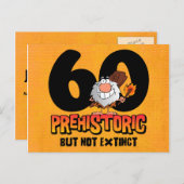 Prähistorische 60. Geburtstagspostkarte Einladung (Vorne/Hinten)