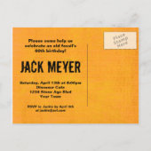 Prähistorische 60. Geburtstagspostkarte Einladung (Rückseite)