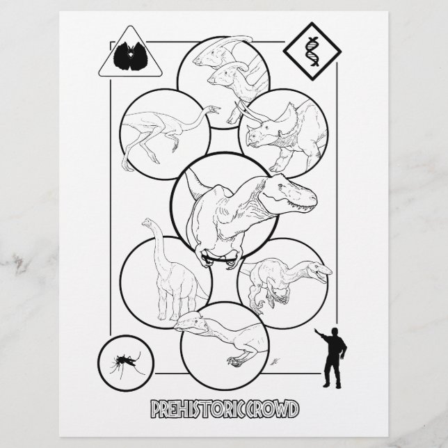 Prähistorische Crowd - Farbseite. (Vorderseite)