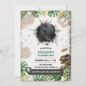 Prähistorische Dinosaur T-rex Boy Birthday Party Einladung (Vorderseite)