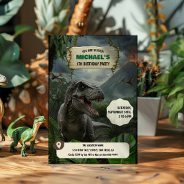 Prähistorische Dinosaur T-rex Geburtstagspartei Einladung