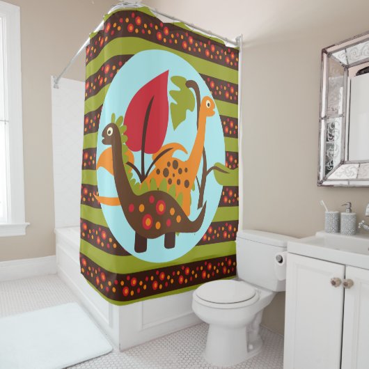 Prähistorische Dinosaurier Duschvorhang (Beispiel)