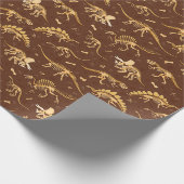Prähistorische Dinosaurier Fossilien Geschenkpapier (Ecke)