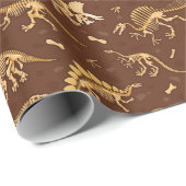 Prähistorische Dinosaurier Fossilien Geschenkpapier (Rolleneckpunkt)