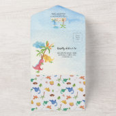 Prähistorische Dinosaurier spielen Kinderdusche All In One Einladung (Außenbereich)