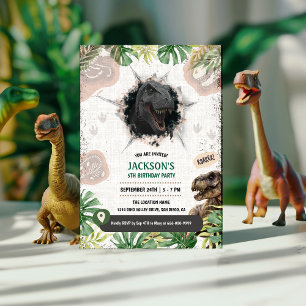 Prähistorische Dinosaurier T-Rex Jungen Geburtstag Einladung