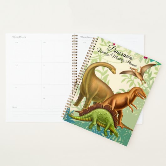 Prähistorische Dinosaurier Wochen Monatlicher Plan Planer (Anzeige)