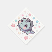 Prähistorische Elegant Dinosaur Babydusche Serviette (Ecke)