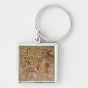 Prähistorische Felsgemälde, Akakus, Sahara Schlüsselanhänger