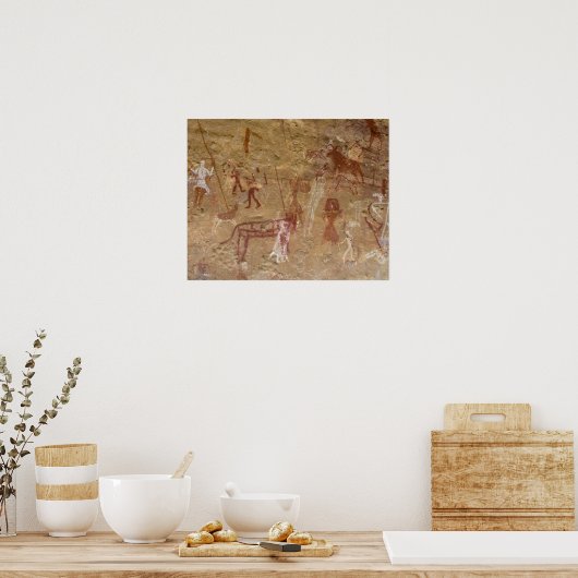 prähistorische Felsmalereien, Akakus, Sahara Poster (Küche)
