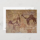 Prähistorische Felsmalereien mit Kamelen und Postkarte (Vorne/Hinten)