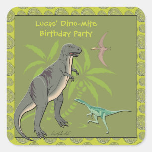 Prähistorische Geschöpf-Dinosaurier-Aufkleber Quadratischer Aufkleber