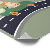 Prähistorische Gruppen von farbenfrohen Dinosaurie Poster (Ecke)