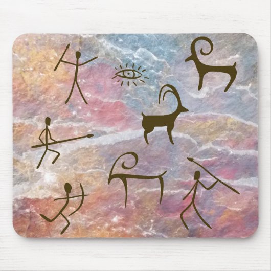 Prähistorische Höhlenmaler und Tierjäger Mousepad (Vorne)