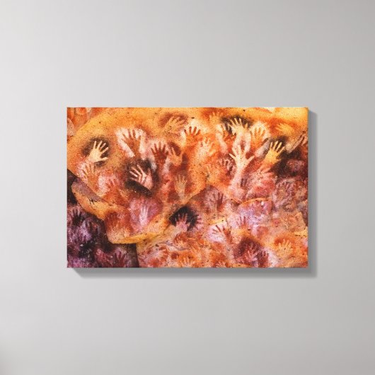 Prähistorische Höhlenmalerei auf menschlichen Händ Leinwanddruck (Vorderseite)