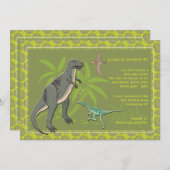 Prähistorische Kreaturen Dinosaurier Einladungen (Vorne/Hinten)