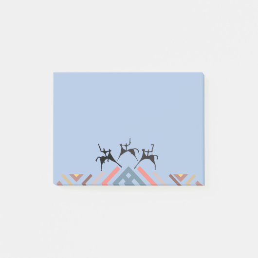 Prähistorische Krieger Jäger Petroglyphen Post-it Klebezettel (Vorderseite)