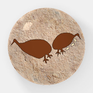 Prähistorische Paare Vögel Petroglyphen Eier Briefbeschwerer
