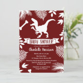 Prähistorische Raptor Dinosaur Babydusche Einladung (Stehend Vorderseite)