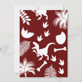 Prähistorische Raptor Dinosaur Babydusche Einladung (Rückseite)