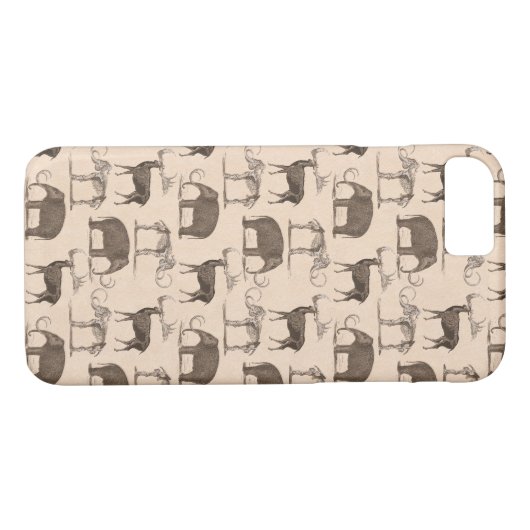 Prähistorische Säugetiere Megaceros und wolliges Case-Mate iPhone Hülle (Rückseite (Horizontal))